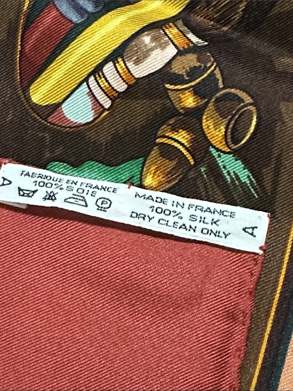 Hermes Printed Silk Scarf with Equestrian & Vintage Motif